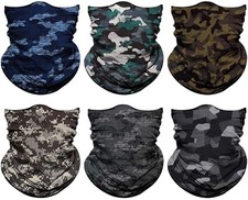 6PCS Neck Gaiter Face Cover Mask Bandana Head Wrap Balaclava Seamless