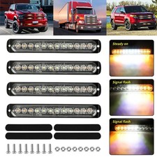 4x 12 Led Strobe Light Bar Car Truck Flashing Warning Hazard Beacon Amberwhite 4x 12 Led Strobe Light Bar Car Truck Flashing Warning Hazard Beacon Amberwhite