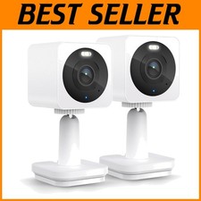 Smart Home Security Camera 1080p Color Night Vision 2-Pack