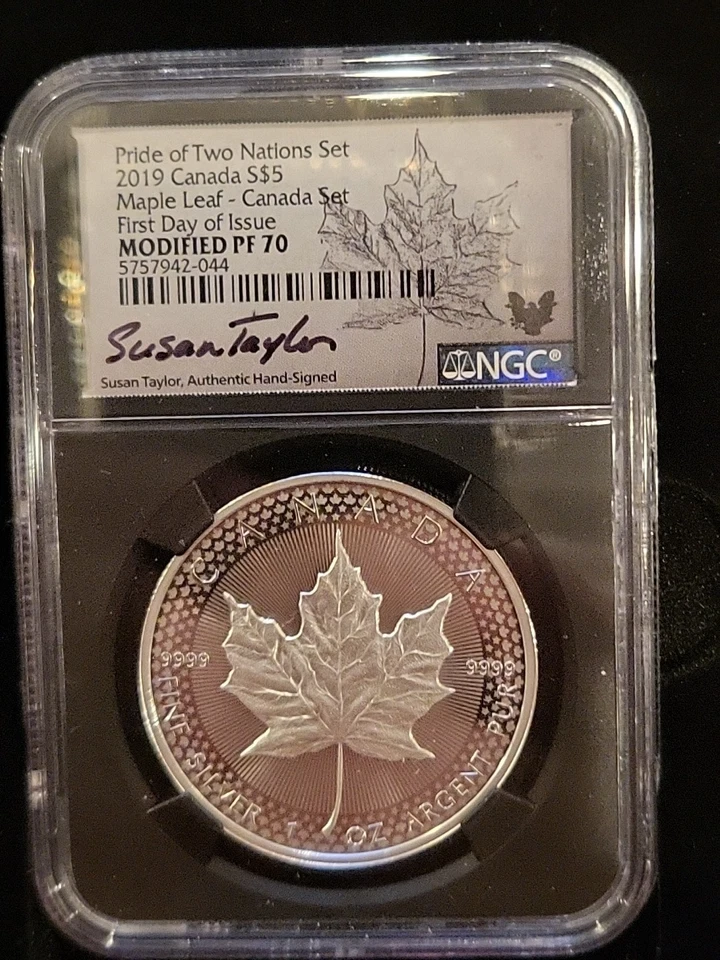 Conjunto "RCM" 2019-W Pride Of Two Nations NGC PF70 FDOI Mercanti/Taylor assinado  - Imagem 4 de 4