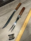 Vintage Wear-Ever 205 PRE CUTCO Carving Set Knife & Meat Fork Sharpner