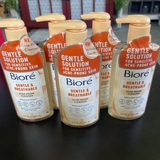 5-Pk Biore Gentle Breathable Acne-Prone Cleanser 6.77 Fl Oz. Sensitive Skin
