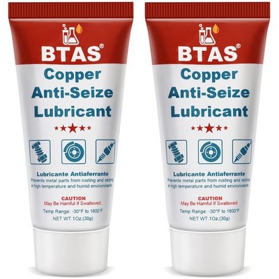 BTAS Anti Seize Lubricant Copper Grease High Temp Never Antiseize, 1 oz 2 Pcs