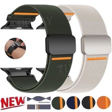 Magnetic Nylon Band Strap For Apple Watch Ultra 4 3 49mm 12 11 10 46mm 9 8 7 6 5