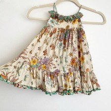Gucci Silk Baby Dress Floral Insects Bugs Spring Ruffle Tiered Summer Butterfly