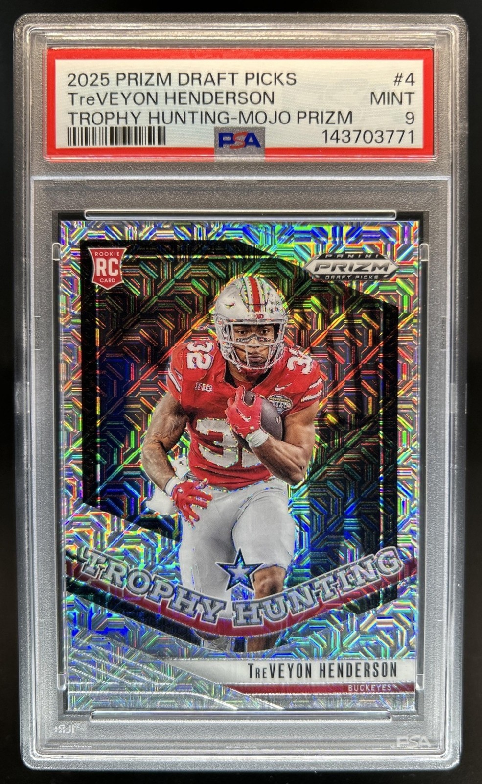TreVeyon Henderson Panini Prizm Draft Picks Trophy Hunting #4 Mojo Prizm