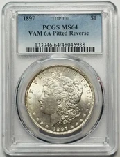 1897 P Morgan Silver Dollar PCGS MS-64 VAM 6A Pitted Reverse