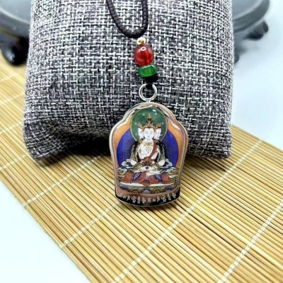 Titanium Steel Buddhist Pendant Jambhala Green Tara Necklace Amulet