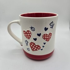 Petal & Pearl Textured Ceramic Mug Hearts Flo...
