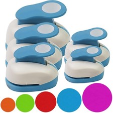 Set 5 Circle Paper Punch 0.3'' / 0.6'' / 1'' / 1.5'' / 2'', Scrapbooking Hole Pu