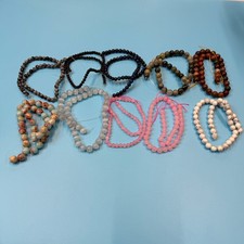 Set of 10 Natural Gemstone Round Beads Strands 15" Sizes 6,8,10 mm  B32