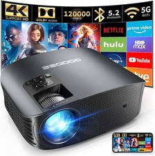 GOODEE PROJECTOR 4K WIFI BLUETOOTH FHD 1080P MINI PROJECTOR - TITANIUM GRAY