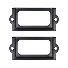 Adiyer 32pcs Black Metal Label Holders Office Library File Drawer Cabinet Car...