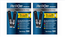 2 pack ReliOn Premier Blood Glucose Test Strips, 100 Count