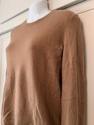 Everlane Tan Carmel 100% Cashmere Classic Crewneck Sweater Size MED