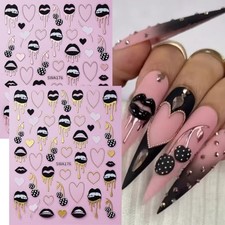 Valentine  s Day Nail Art Stickers 3D Lip Nail Decals Valentines heart stickers7