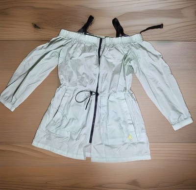 Jordan Women's Mint Green Off Shoulder Utility Windbreaker Jacket Y2K Streetwear