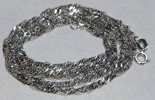 Solid 14k white gold twisted chain 2.58 grams - 20"