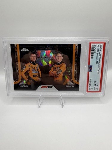 Topps 2025 Sapphire Edition #166 Norris/Piastri Black 10/10 PSA 10