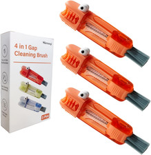 4-in-1 Silicone Bottle Cleaning Brush Set, 3-Piece Kitchen Tool, Red