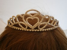Bridal Reflections Princess Wedding Hair Accessory Tiara Crown Crystals Hearts