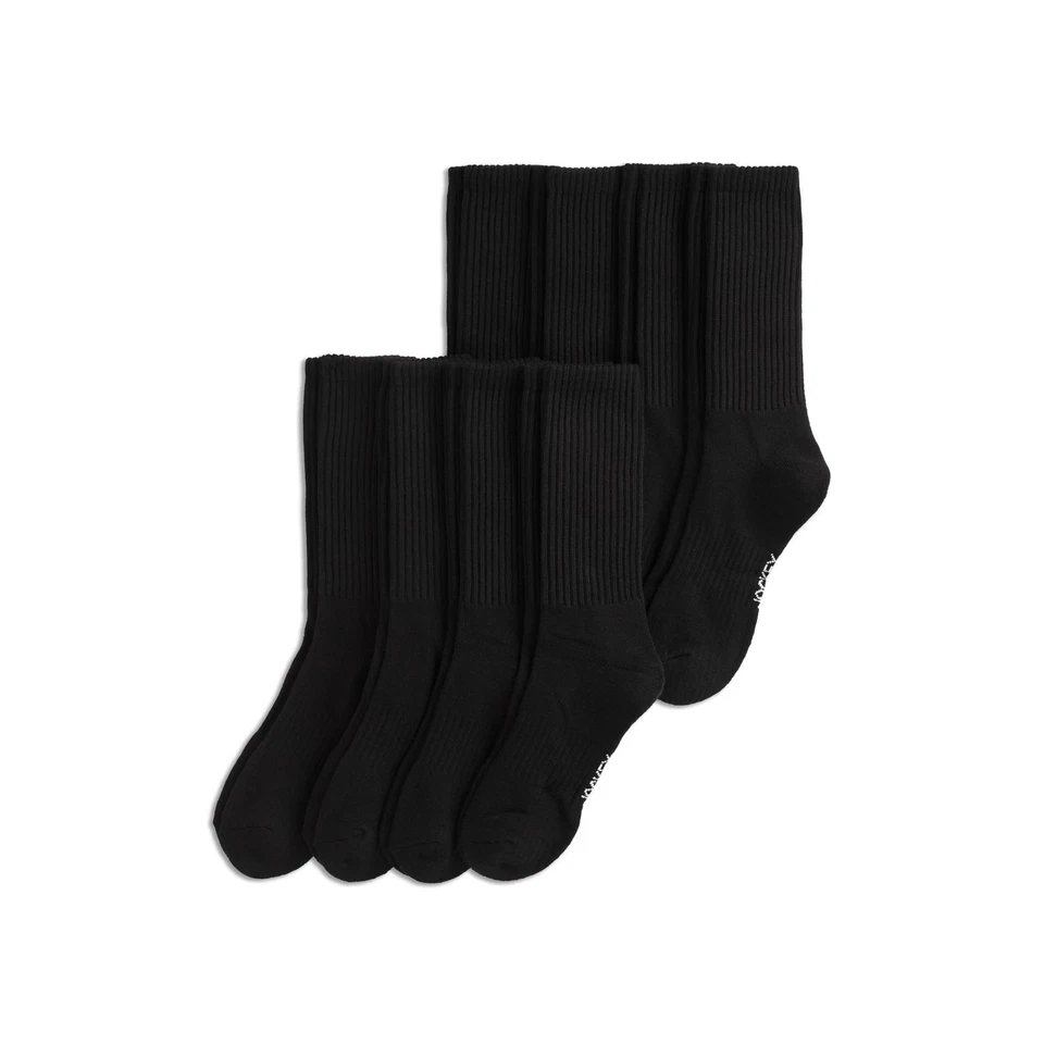 Paquete de 8 calcetines Jockey para hombre 7-12 Everyday mezcla de algodón negro soporte para arco NUEVO Foto 3 de 4