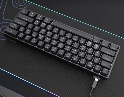 DIERYA DK61SE 60% Mechanische Gaming Tastatur 61 Tasten Kabelgebunden Red Switch - Schwarz