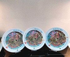 Birdseye Birds Eye Spy Fish Fingers Melamine Plates x 3 Vintage Retro 25cm Round