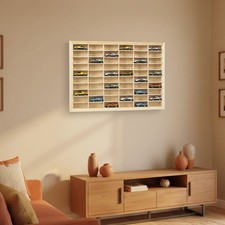 Wooden Hot Wheels Diecast 60 Cars Display Storage Cabinet 1/64 Car Matchbox Us