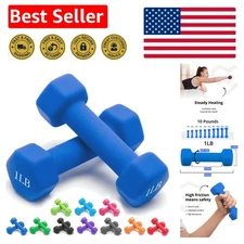 Versatile Anti-Slip Dumbbells Set (1-15 LB) - 10 Colors for Stylish Workouts