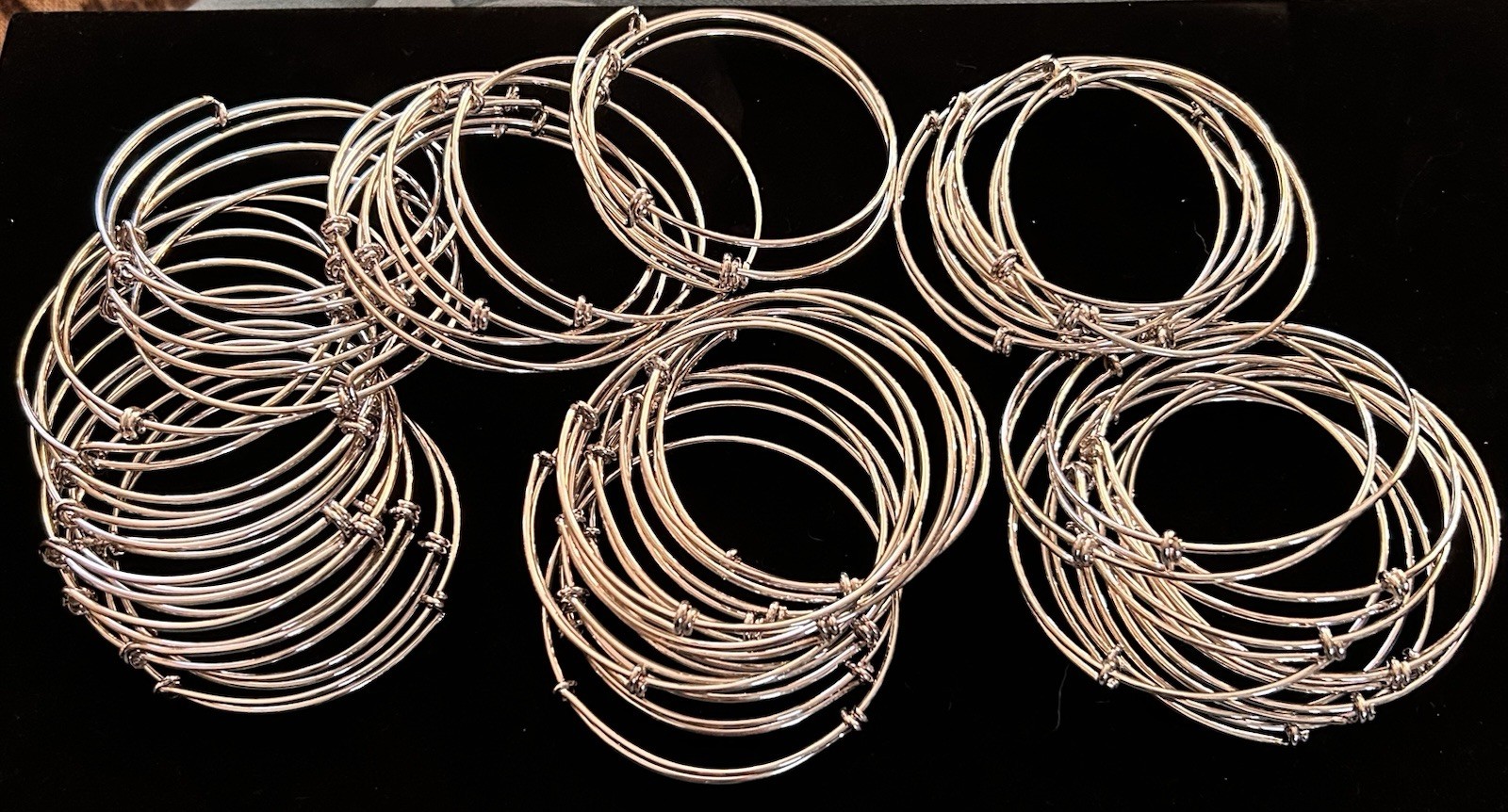 290pcs Adjustable Wire Bangle Bracelets, Metal, W… - image 1