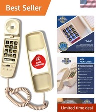 Cream T-4 Trimline Telephone - Robust Wall Phone with Adjustable Volume Settings