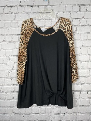 LA Threads Black Top Blouse T Shirt Size 2X