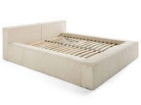 Beiges Bett 160 X 200 Bettrahmen Bett Mit Stoffbezug Schlafzimmer