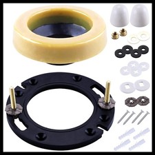 Toilet Flange with Wax Ring Kit for 3-4 Inch Pipes - Complete Replacement and...