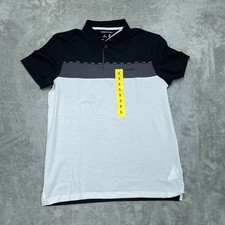 Calvin Klein Men Colorblock Polo Shirt Cotton Blend Quick Drying-Wicking S a0654