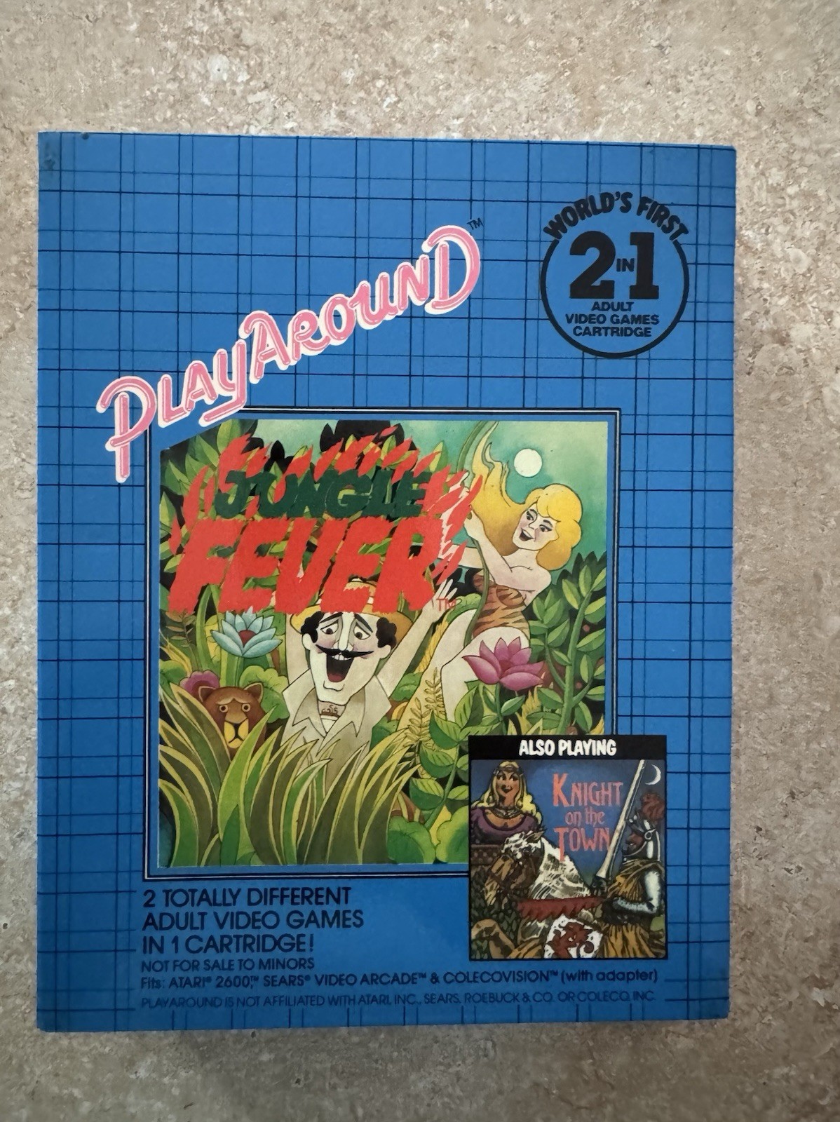 Rare Play Around 2 in 1 Atari 2600 Jungle Fever Knight On The Town Adult Games