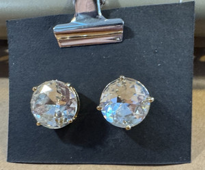Kate Spade Large Crystal Stud Earrings Gold /Cubic Zirc