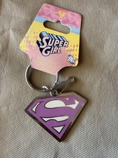 SUPERGIRL Bag Charm Metal Keyring Keychain 2006 Vintage NEW NOS 2006