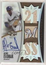 2010 Topps Triple Threads Rising Stars Sepia 40/75 Alcides Escobar #135 Auto ix8