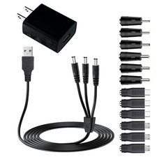 Dog Shock Collar Charger, 12-in-1 Training 5V Charger 8 Adapter, Black