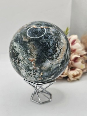  SALE  x große Moosachat Kugel grün Druzy Kristall grün 9,6cm 1,26KG