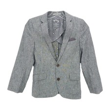 APPAMAN Fine Tailoring Blazer Jacket Boys Linen Cotton Striped EUC Size 10