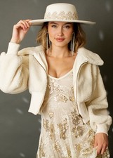 Joyfolie Luxe Jacket Ecru Women's XL Lightweight W's App Jkt Sweater
