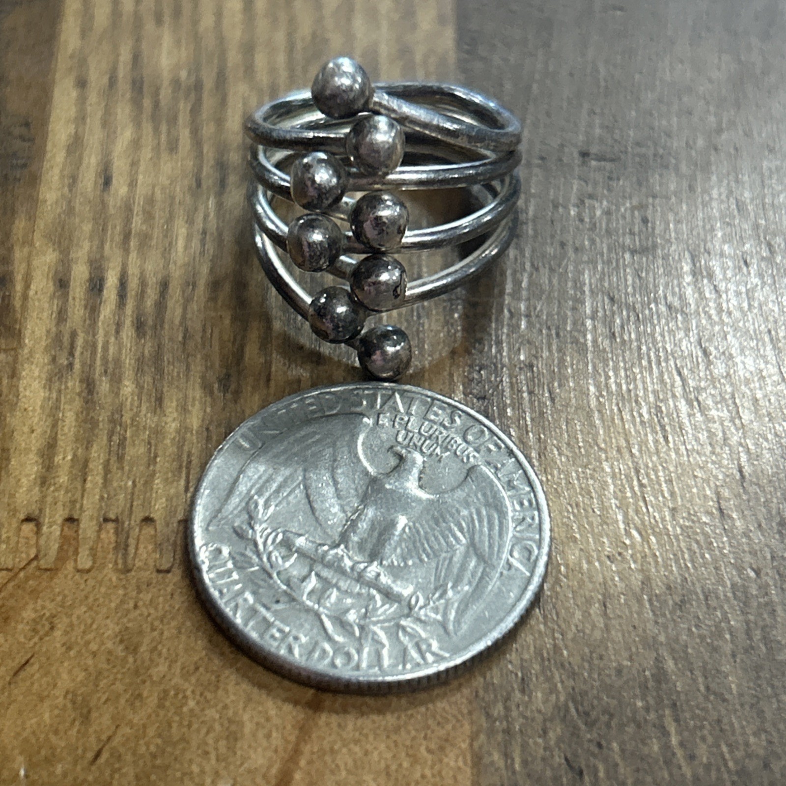 Sterling Silver Interlocking Ring Size 6.75 6.35 … - image 5