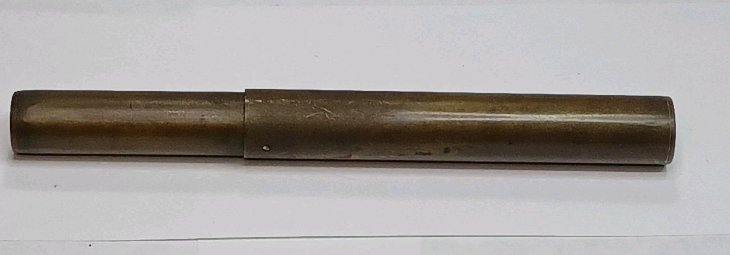 Antique Brass Container With Small Brass / Copper Pry-Bar, No Maker's Mark