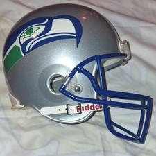 Riddell Seattle Seahawks FULL SIZE NFL Replica Helmet Silver Blue Green M