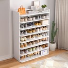 8 Tier Wooden Shoe Rack Tall Storage Shelf Rack Cabinet Organiser Footwear Stand