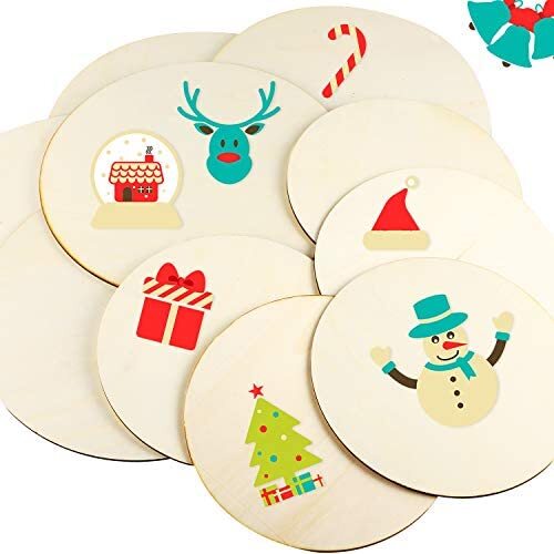 10 Pieces 6 Inch/ 8 Inch Unfinished Wooden Circles Round Wood for Crafts - Bild 5 von 7