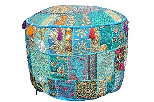 Bohemian Patchwork Pouf Cover
